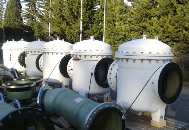 Produzione filtri acqua mare per sistemi trattamento fumi su navi da crociera