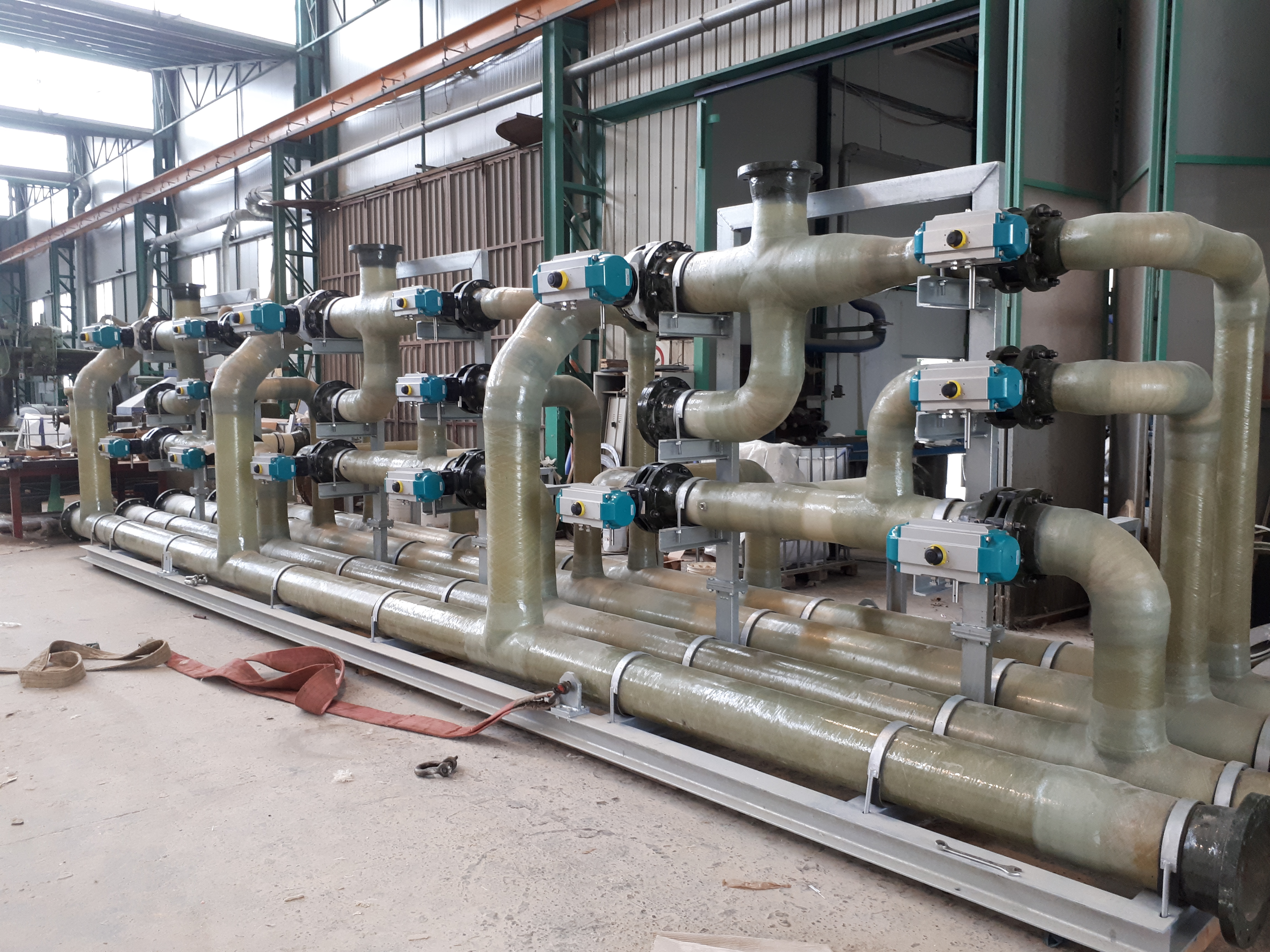 GRP piping on skid for Filters Control Group – 2018