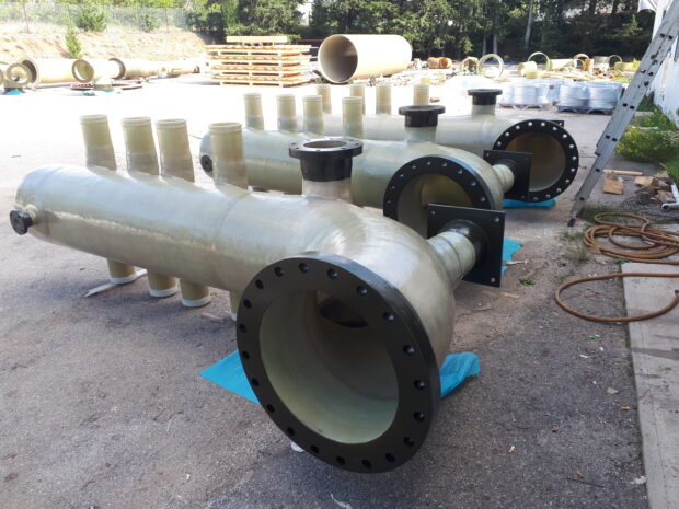 GRP manifolds and skid for water treatment plant in SAUDI ARABIA -RED SEA PROJECT