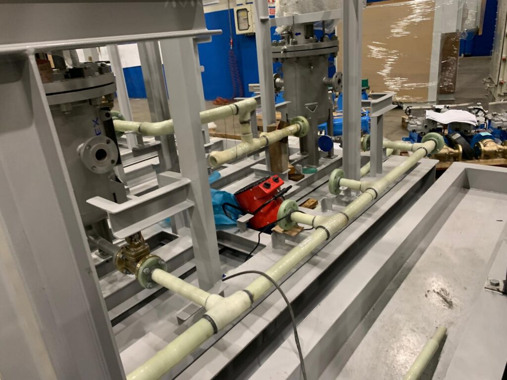 Tubazioni in GRE installate su skid
